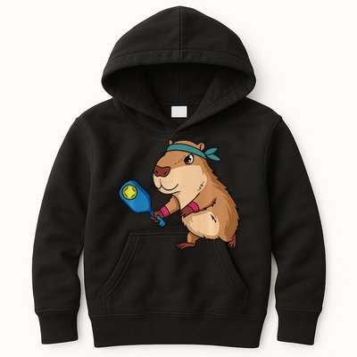 Capybara Funny Pickleball Capybara Pickle Ball Women Kids Hoodie
