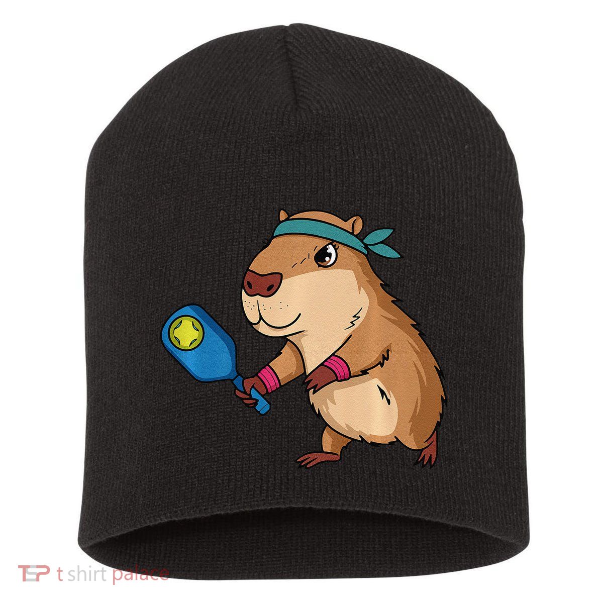 Capybara Funny Pickleball Capybara Pickle Ball Women Short Acrylic Beanie