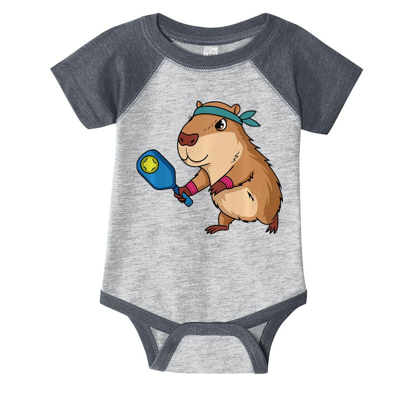 Capybara Funny Pickleball Capybara Pickle Ball Women Infant Baby Jersey Bodysuit