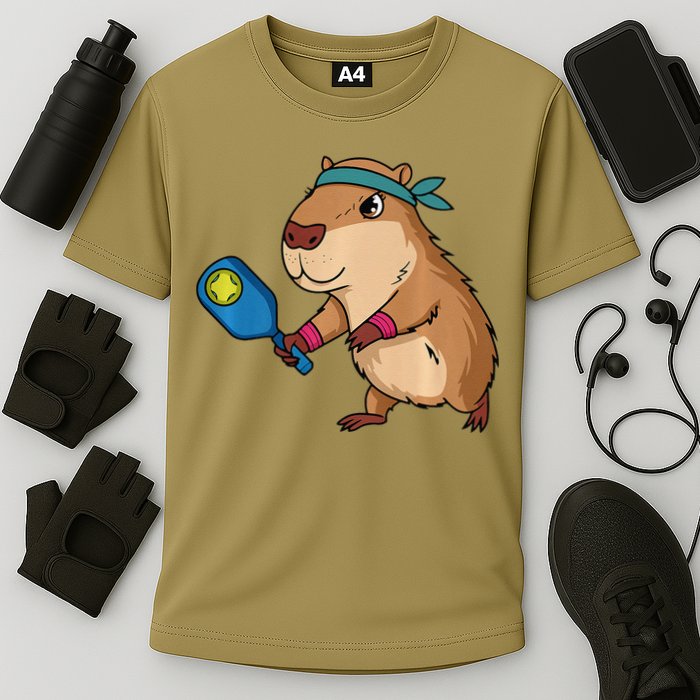 Capybara Funny Pickleball Capybara Pickle Ball Women Cooling Performance Crew T-Shirt