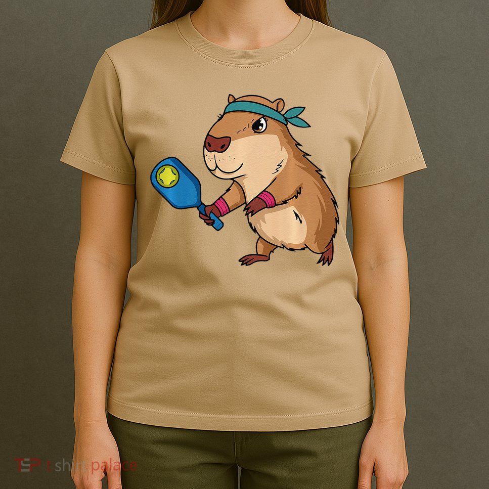 Capybara Funny Pickleball Capybara Pickle Ball Women T-Shirt