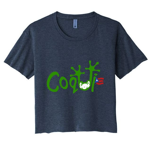 Coqui Frog Puerto Rican Flag Puerto Rico Vacation Souvenir Crop Top