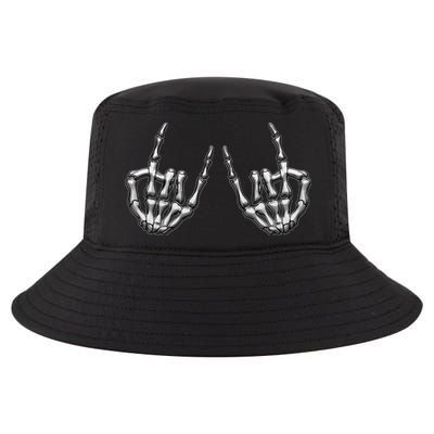 Cool Funny Punk Rock On Skeleton Hands Cool Comfort Performance Bucket Hat