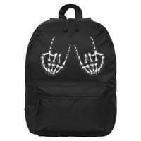 Cool Funny Punk Rock On Skeleton Hands 16 in Basic Backpack