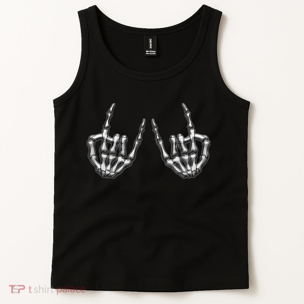 Cool Funny Punk Rock On Skeleton Hands Tank Top