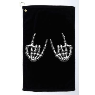 Cool Funny Punk Rock On Skeleton Hands Golf Towel