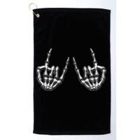 Cool Funny Punk Rock On Skeleton Hands Golf Towel