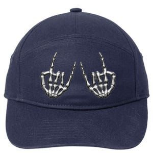 Cool Funny Punk Rock On Skeleton Hands 7-Panel Snapback Hat