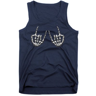 Cool Funny Punk Rock On Skeleton Hands Tank Top