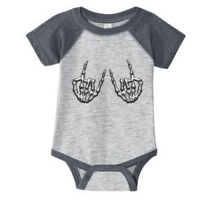 Cool Funny Punk Rock On Skeleton Hands Infant Baby Jersey Bodysuit