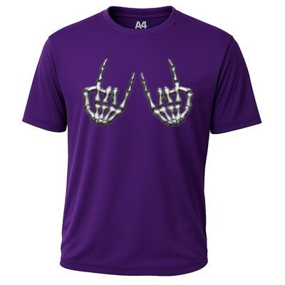 Cool Funny Punk Rock On Skeleton Hands Performance Shirt