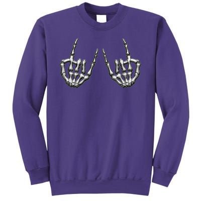 Cool Funny Punk Rock On Skeleton Hands Sweatshirt