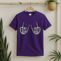 Cool Funny Punk Rock On Skeleton Hands T-Shirt