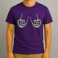 Cool Funny Punk Rock On Skeleton Hands T-Shirt