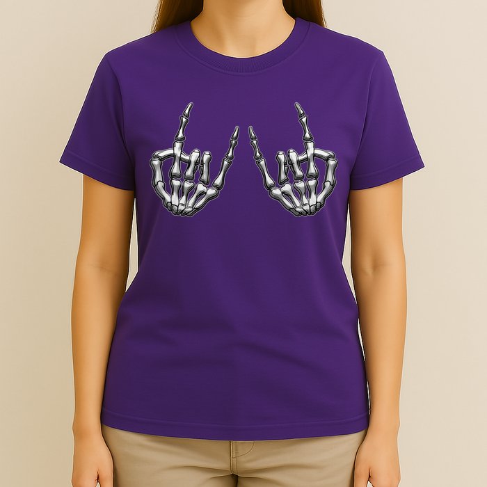 Cool Funny Punk Rock On Skeleton Hands T-Shirt