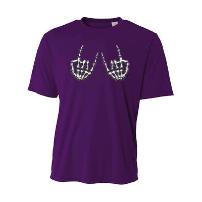 Cool Funny Punk Rock On Skeleton Hands Youth Performance Sprint T-Shirt