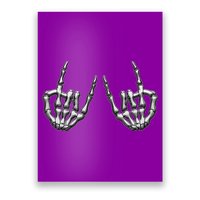 Cool Funny Punk Rock On Skeleton Hands Poster