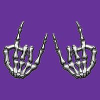 Cool Funny Punk Rock On Skeleton Hands Poster