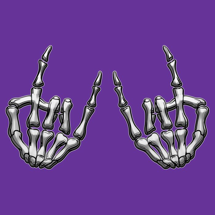 Cool Funny Punk Rock On Skeleton Hands Poster