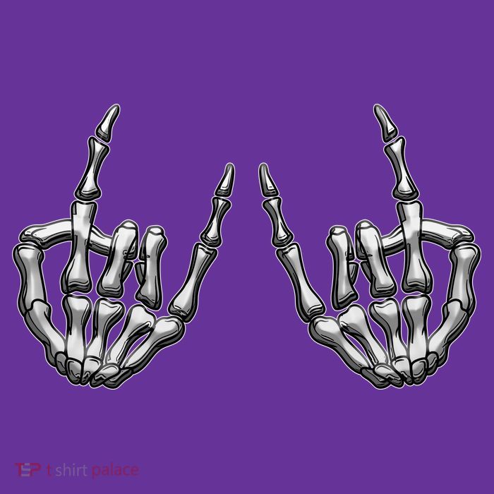 Cool Funny Punk Rock On Skeleton Hands Short Acrylic Beanie
