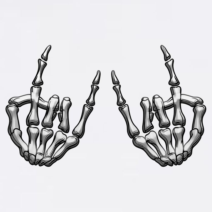 Cool Funny Punk Rock On Skeleton Hands Garment-Dyed Sweatshirt