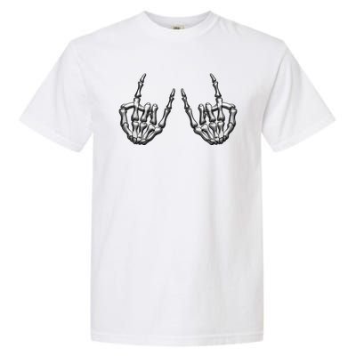 Cool Funny Punk Rock On Skeleton Hands Garment-Dyed Heavyweight T-Shirt