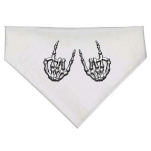 Cool Funny Punk Rock On Skeleton Hands USA-Made Doggie Bandana