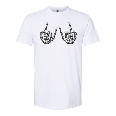 Cool Funny Punk Rock On Skeleton Hands Softstyle® CVC T-Shirt