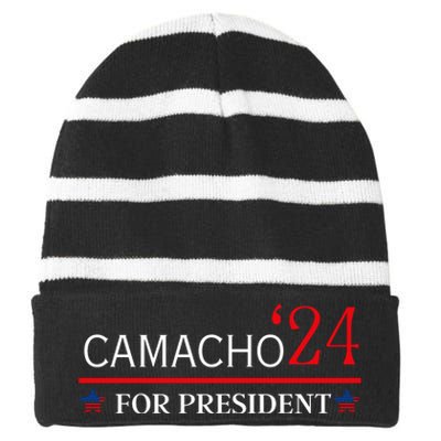 CAMACHO FOR PRESIDENT IN 2024 Striped Beanie with Solid Band