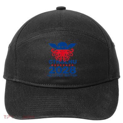Cthulhu For President American Elections 2028 Cthulhu Evil 7-Panel Snapback Hat