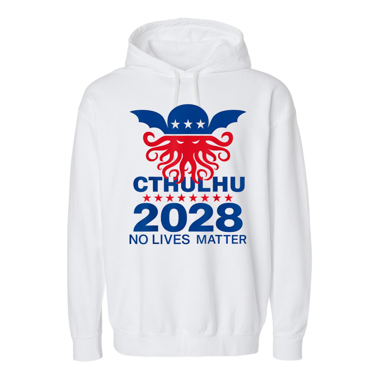 Cthulhu For President American Elections 2028 Cthulhu Evil Garment-Dyed Fleece Hoodie