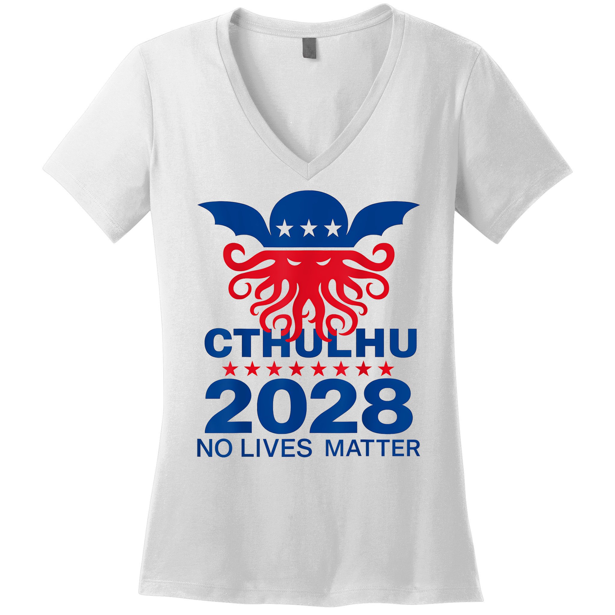 Cthulhu For President American Elections 2028 Cthulhu Evil Women's V-Neck T-Shirt