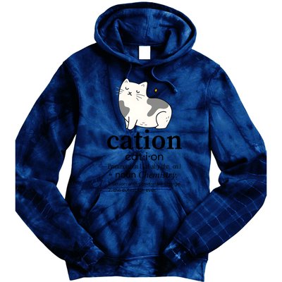 Cation Funny Pronoun Chemistry Cat Lover Pet Lover Tie Dye Hoodie