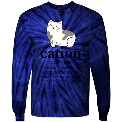 Cation Funny Pronoun Chemistry Cat Lover Pet Lover Tie-Dye Long Sleeve Shirt