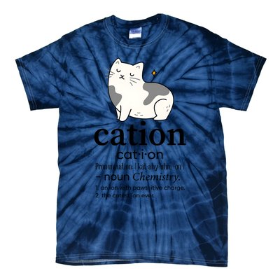 Cation Funny Pronoun Chemistry Cat Lover Pet Lover Tie-Dye T-Shirt