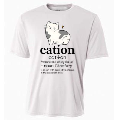 Cation Funny Pronoun Chemistry Cat Lover Pet Lover Cooling Performance Crew T-Shirt