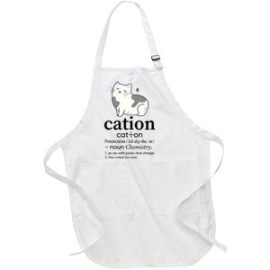 Cation Funny Pronoun Chemistry Cat Lover Pet Lover Full-Length Apron With Pockets