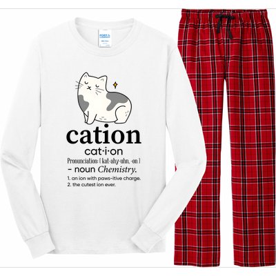 Cation Funny Pronoun Chemistry Cat Lover Pet Lover Long Sleeve Pajama Set