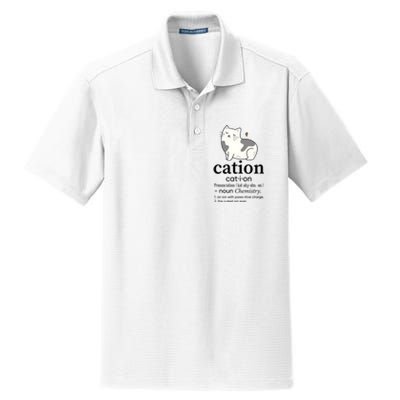 Cation Funny Pronoun Chemistry Cat Lover Pet Lover Dry Zone Grid Polo