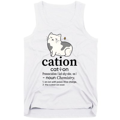 Cation Funny Pronoun Chemistry Cat Lover Pet Lover Tank Top