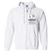 Cation Funny Pronoun Chemistry Cat Lover Pet Lover Full Zip Hoodie