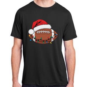 Christmas Football Player Xmas Lights Santa Sports Adult ChromaSoft Performance T-Shirt