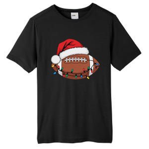 Christmas Football Player Xmas Lights Santa Sports Tall Fusion ChromaSoft Performance T-Shirt