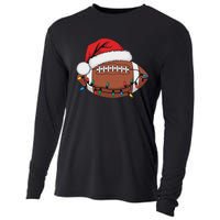 Christmas Football Player Xmas Lights Santa Sports Cooling Performance Long Sleeve Crew