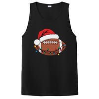 Christmas Football Player Xmas Lights Santa Sports PosiCharge Competitor Tank