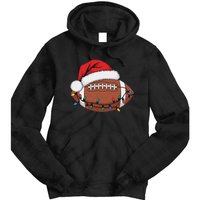 Christmas Football Player Xmas Lights Santa Sports Tie Dye Hoodie