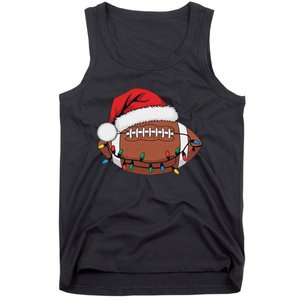 Christmas Football Player Xmas Lights Santa Sports Tank Top