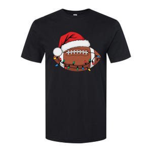 Christmas Football Player Xmas Lights Santa Sports Softstyle CVC T-Shirt