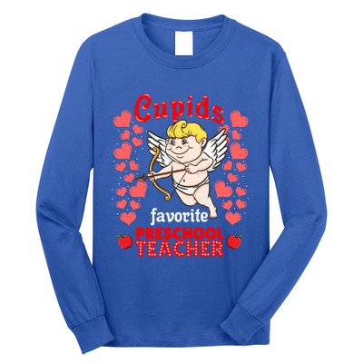 Cupids Favorite Preschool Teacher Valentines Day Gift Long Sleeve Shirt