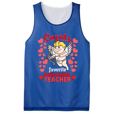 Cupids Favorite Preschool Teacher Valentines Day Gift Mesh Reversible Basketball Jersey Tank